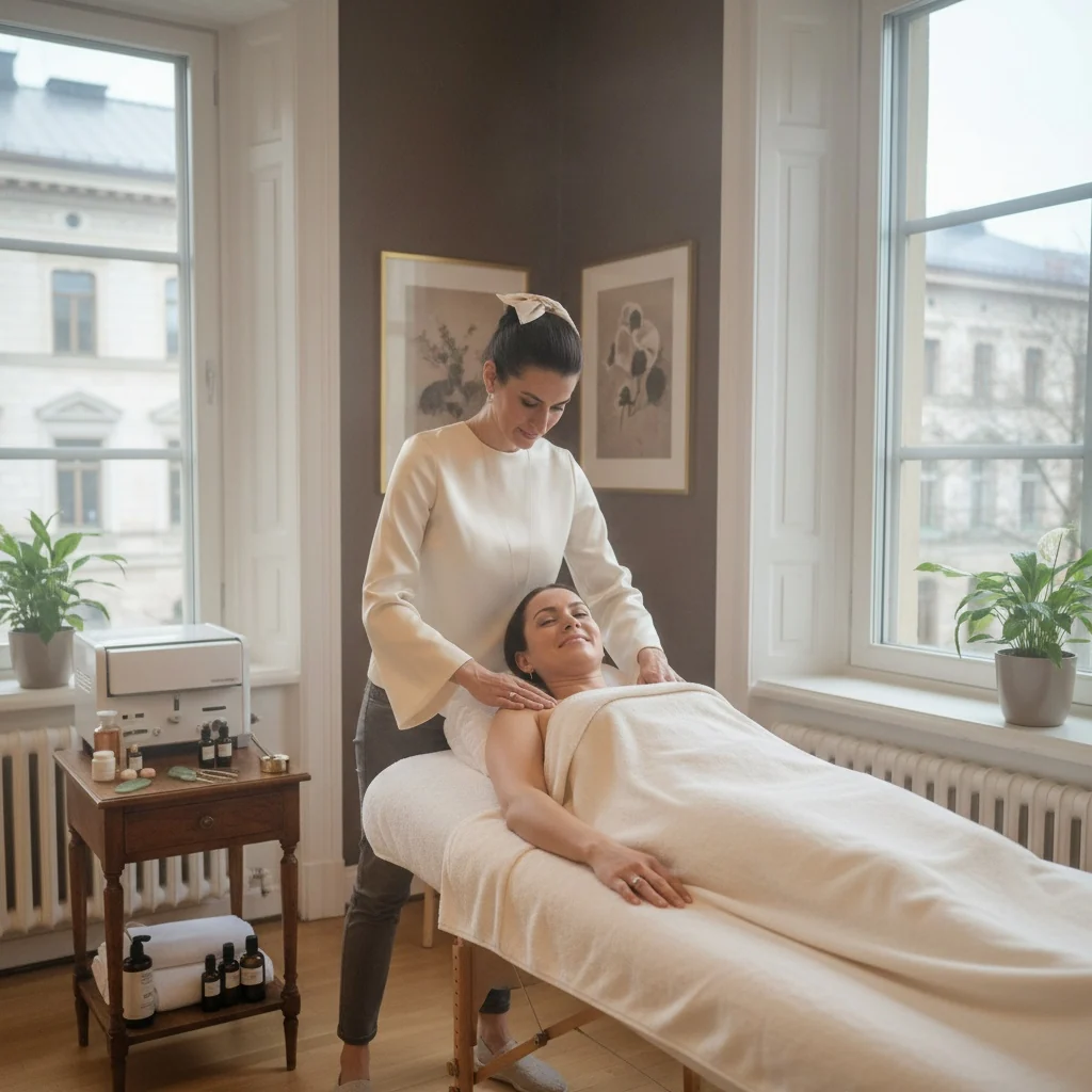 Bojana Klikovac utför en behandling på kliniken